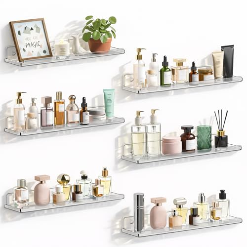 Lifewit Floating Shelves 6 Pack, 15' Acrylic Room Decor...