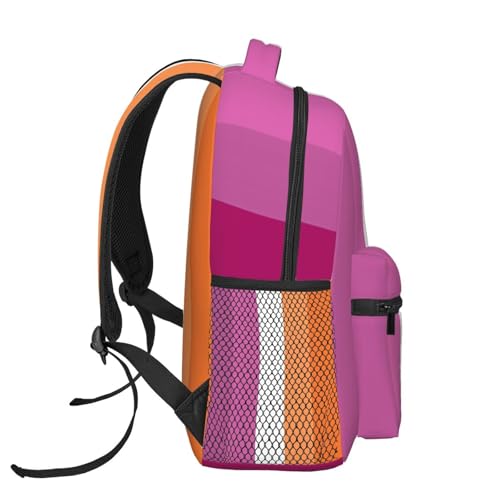Orange Magenta Lesbian Pride Flag Backpacks 15 Inch Laptop Backpack Multipurpose Double Shoulder Bag For Men Women Gifts3
