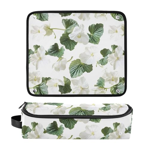 Bolsa de Viaje para Herramientas de Cabello White Begonia con Alfombrilla para Plancha y Gran Capacidad Organizadora miniatura 3