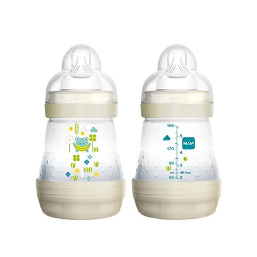 MAM Baby Bottles for Breastfed Babies, MAM Baby Bottles Anti Colic, White, 2 Count
