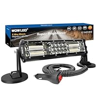 WOWLED Magnetic Light Bar Magnetische Lichtleiste, 12 Zoll tragbarer Zigarettenanzünder-Magnetstrahler für Autos, superhelle starke Magnete, 4-fach verstellbare LED-Arbeitsleuchte für 4x4-Geländewagen
