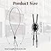 BOHUIZ Bolo Tie for Men Western Cowboy, Handmade Round Bola Tie Fashion Accessories Leather Cord Black Turquoise(Silver)
