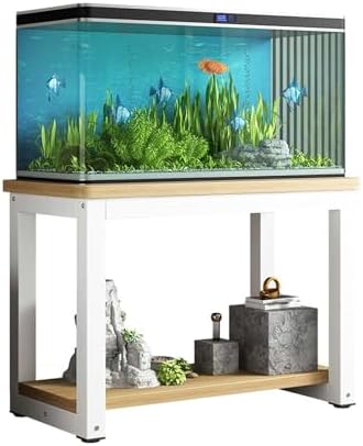 Sturdy Fish Tank Stand for 10-50 Gallon Aquariums, 27.5" Tall Aquarium Display Table with Plant Shelf, Ideal Terrarium Stand for Optimal Support and Showcase