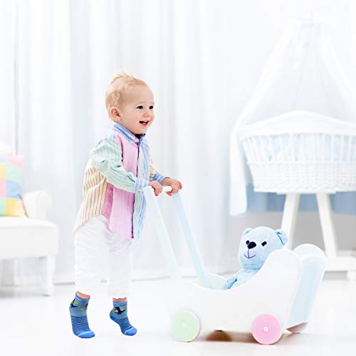 Image of Tphon 12 Pairs Toddler Non Skid Socks with Grips Anti Slip Bottom, Cotton Non Slip Ankle Crew Socks for Boys, Girls, Kids(1-7Years)