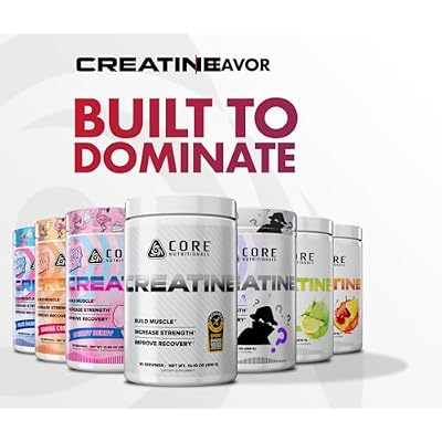 Core Nutritionals Creatine Monohydrate | Increase Strength, Build Muscle, Improve Recovery | 5g Creatine | 80 Servings (Unflavored)