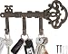 Decorative Wall Mounted Skeleton Key Holder | Vintage Key With 3 Hooks | Wall Mounted | Rustic Cast Iron | 7.9 x 4.1”- With Screws And Anchors By Comfify