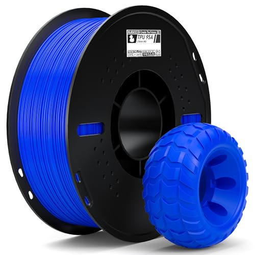 Image of ELEGOO TPU Filament 1.75mm Blue 1KG, 95A Flexible Soft 3D Printing Filament 1KG Spool(2.2lbs) Fits for Most FDM 3D Printers