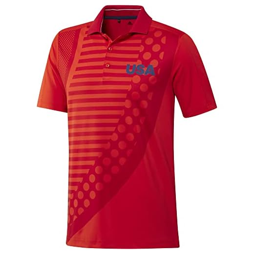adidas Golf USA Polo Shirt, Red/Scarlet, Large