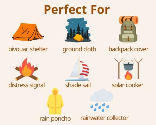Bolsas de dormir térmicas de emergencia Mylar - Ultra compactas para camping, supervivencia y refugio - Tamaño bolsillo, se despliega a 7 ft x 3 ft - Retiene 90% del calor corporal y repele viento y agua miniatura 5