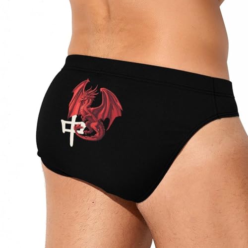 Dragon Tile Mahjong Mens Swim Briefs Quick Dry Swim Trunk Bikini Underwear Swimsuit3