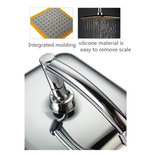 Douche pluie rotative 9 pouce avec bras extension en chrome ABS