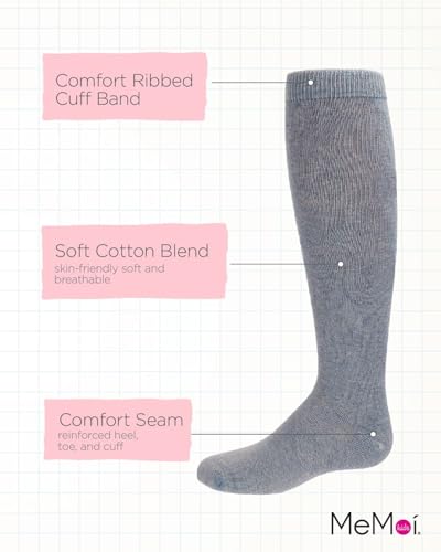 MeMoi Girls' Acid Wash Cotton Blend Knee High Socks3