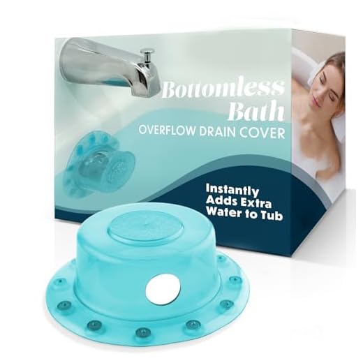 SlipX Solutions Bottomless Bath | Overflow Drain Cover for Tub | Best Gifts for Mom, Spa & Bath Accessories | Drain Block, Water Stopper Plug | Bath Essentials for Women | 4" Diameter, Aqua