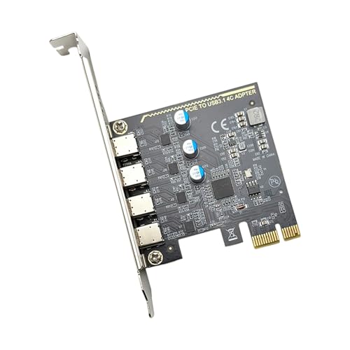 Tarjeta PCIe a USB C con transferencia rápida y cuatro puertos de expansión tipo C