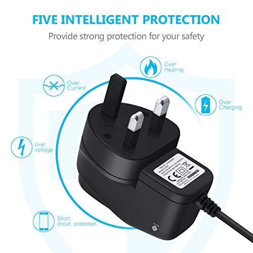 AMEEGO Micro USB UK Mains Charger for Amazon Kindle Fire HD 7 8.9”, PS4, Xbox One, Samsung Galaxy S5, HTC One, LG G4, Sony Xperia Z3, Power Banks, Bluetooth Speakers, and Other Micro USB Devices