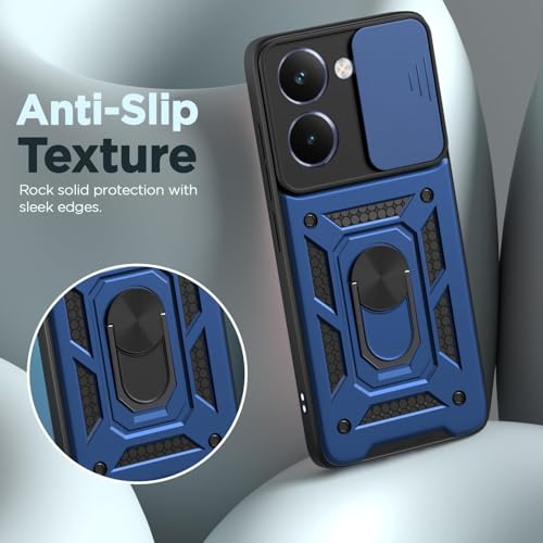 Image of Luxe Back Cover for Realme P3 Ultra 5G | D10 Tough Armor Case | Sliding Camera Shield | 360 Protection | Kickstand Ring Holder | Military-Grade Shockproof Bumper Case