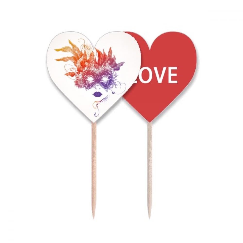Cure-dents Happy Carnival décoration cupcake pick drapeau Love Heart pour buffet de mariage
