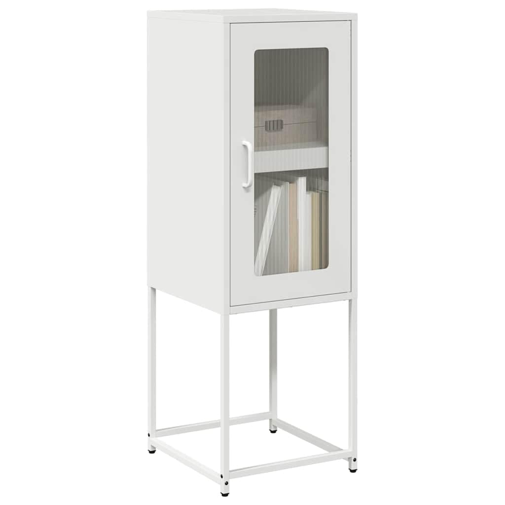 Buffet blanc 36 x 39 x 107 cm, en acier laminé à froid, armoire de rangement durable pour chambre à coucher, salon, bureau