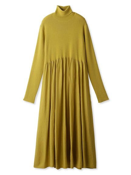 Amazon.co.jp: [ミラオーウェン] タートルギャザーロングニットワンピ  