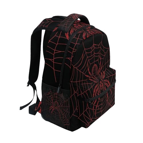 Halloween Spider Web Black Backpack Laptop Tablet Travel School Bag with Name Tag for Boys Girls2