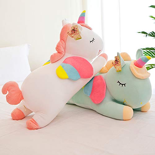 Bella Arcobaleno Ali Unicorno Peluche Giocattolo Carino Rosa Volante Pony Cuscino Peluche Animale Appease Bambola Per I Bambini Regalo Di Compleanno 80 cm Rosa