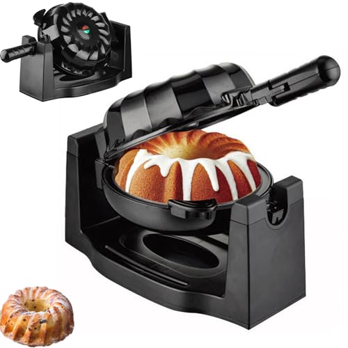 360° Rotating Mini Donut Maker with Nonstick Plates, 1800W Fast Toaster for Breakfast, Snacks, Desserts, Home and Commercial Use