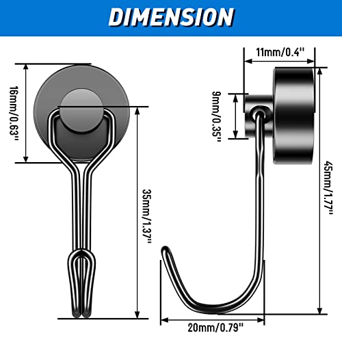 Grtard 3 Pack Magnetic Hooks 25Lbs Neodymium Magnet with Hooks, Magnets with Hooks, Strong Swivel Magnetic Hooks for Hanging, Grill Utensils Tools, Key Holder, Indoor Outdoor Hanging - Cosy Home Interiors Grtard 3 Pack Magnetic Hooks 25Lbs Neodymium Magnet with Hooks, Magnets with Hooks, Strong Swivel Magnetic Hooks for Hanging, Grill Utensils Tools, Key Holder, Indoor Outdoor Hanging - Image 3