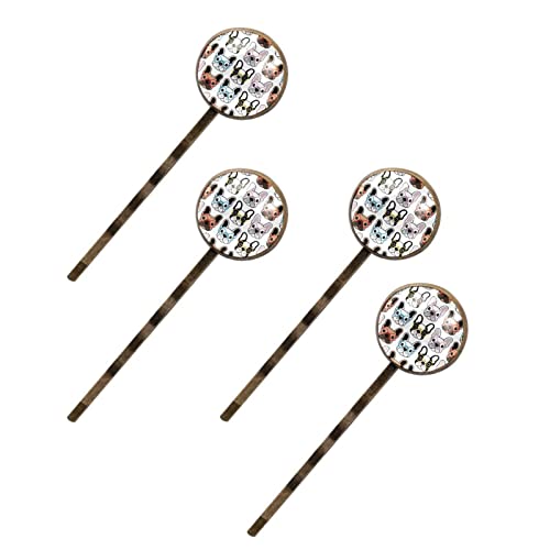 Épingles à cheveux carlin pour l'école et le bureau - Lot de 4 pinces mignonnes fille
