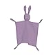 Schmusetuch, Kuscheltuch mit Hase-Köpfchen,Doppellagiger Tüll aus 100% Bio-Baumwolle,Baby Geschenk zur Geburt Junge & Mädchen (lila)