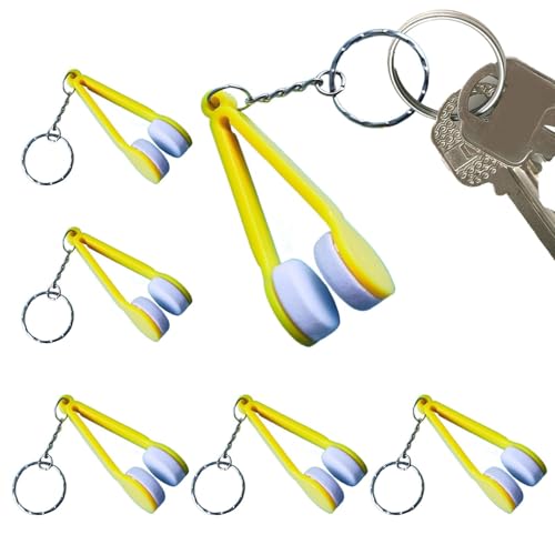 Herramienta de limpieza de gafas, herramienta de limpieza de gafas, 6 piezas de huella dactilar galentre con llavero, ACCESORIOS PORTABLES ACCESORIOS HERRAMIENTA DE LIMPIEZA CRACH para lunet