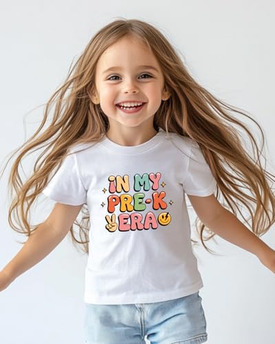 Image of First Day of Preschool Shirt Pre K Shirts for Girls Boys Toddler Kids 1st Day of Kindergarten Gift Cotton Tee 2T-7Y