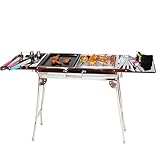 Holzkohlegrill, Leichter tragbarer Faltbarer Edelstahl BBQ-Kohle-Grillgrill großer Reisegrill für Camping im Freien