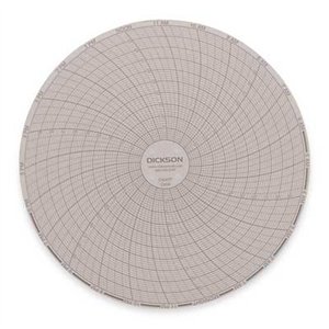 Circular Chart, 6 in, 0 to 100F, 24 Hr, Pk60