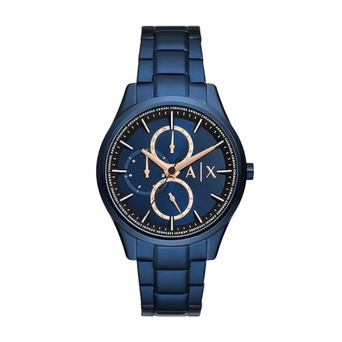Armani Exchange Reloj para Hombre, Movimiento multifunción de Cuarzo y Caja de 42 mm con Correa de Acero Inoxidable, Azul y Tono Oro Rosa Armani Exchange Reloj para Hombre, Movimiento multifunción de Cuarzo y Caja de 42 mm con Correa de Acero Inoxidable, Azul y Tono Oro Rosa
