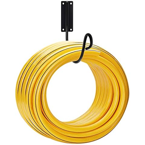 Urban Deco Garden Hose Pipe Holder Hanger, Decorative Wall Mounted Hook, Heavy Duty Bracket for Water Storage Pipe with Durable and Rust Resistant Metal, Holds 125-Feet of 5/8-Inch Hosepipe Black Cover