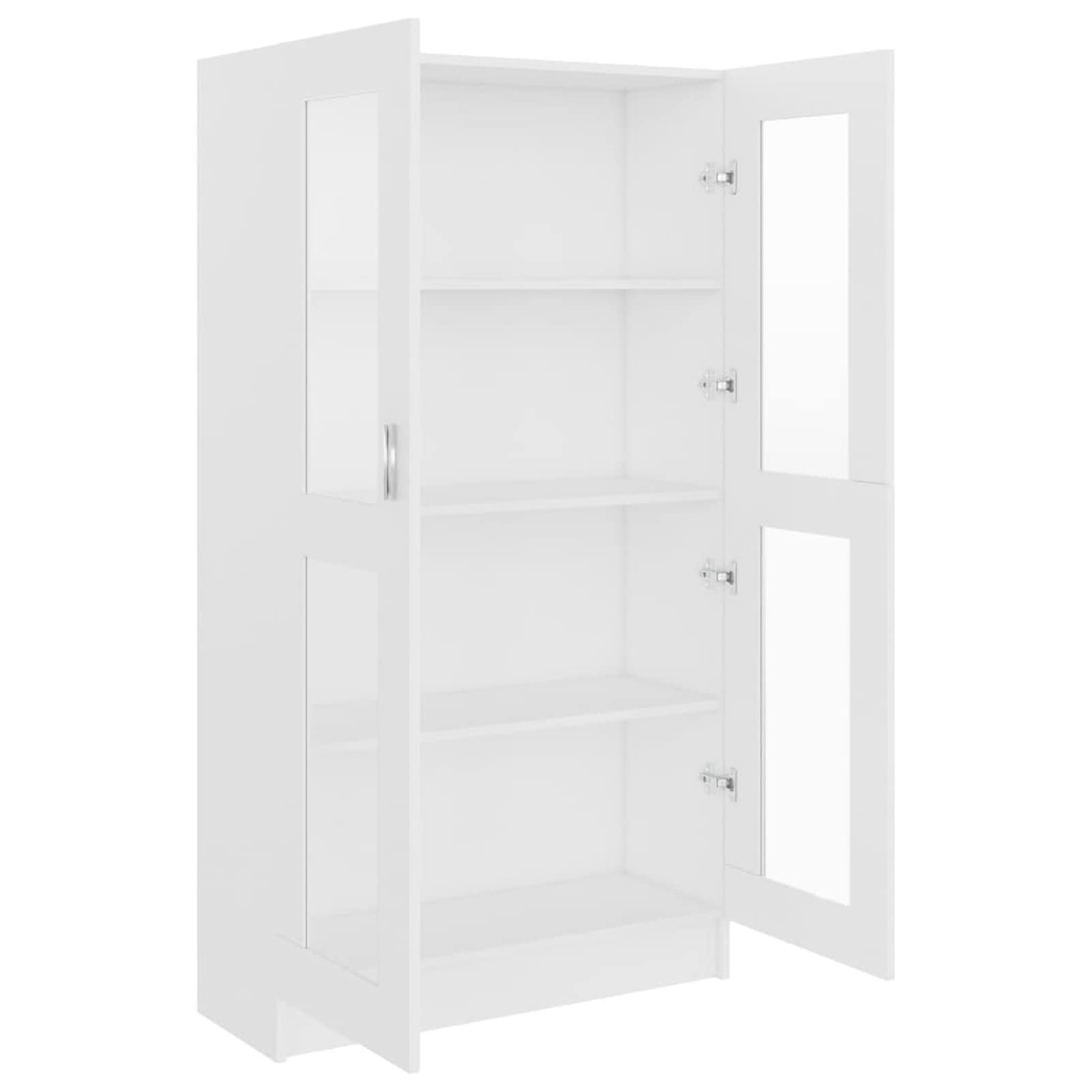 Gecheer Estante de Libros con 4 Compartimentos y 2 Puertas - Blanco - Madera Contrachapada y Vidrio - 82,5 x 30,5 x 150 cm Modelo YHSLYD-802759ES-YJXRXZY