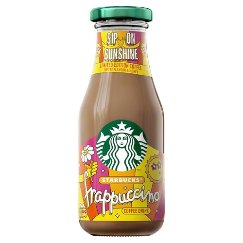 Image of Starbucks Frappuccino Toffee & Honey Flavour Cold Coffee Drink • Ready-to-Drink Beverage • Cafe Style Creamy Caramelized Coffee • Imported Starbucks Beverage, 8.45 fl oz ℮ 250 ml