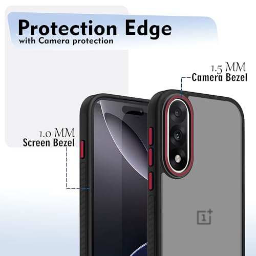 Image of V-TAN Back Cover for Oneplus Nord 5 Compatible Case, Matte Finish Transparent Case, TPU, Camera Protective Shockproof Cover (Black)