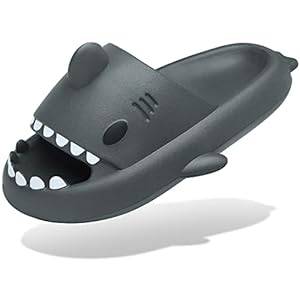 Men’s and Women’s Shark Slides Cloud Slippers Summer Novelty Open Toe Slide Sandals Anti-Slip Beach Pool Shower Shoes with Cushioned Thick Sole
