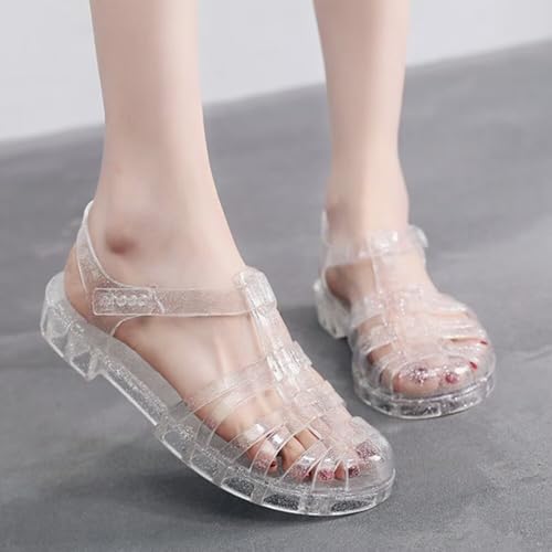 Image of Hee grand Crystal Jelly Heel Sandals for Women Summer Beach Jelly Shoes