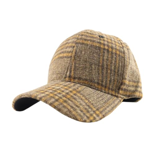 2026 Gorra de Béisbol de Plaid Negro Y Rojo Para Hombres Y Mujeres Moda Sombrero De Sol Al Aire Libre Elegante Sombrero, caqui, Talla única