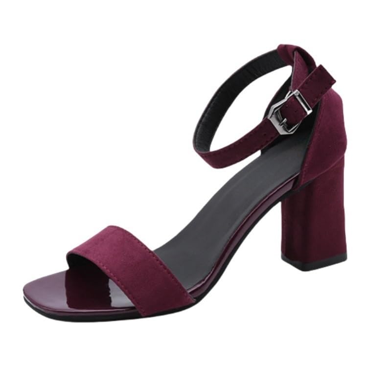 Women's High Heel Sandals 2.8IN Chunky Block Heels Open Toe Ankle Strap Pump Shoes For Wedding Party