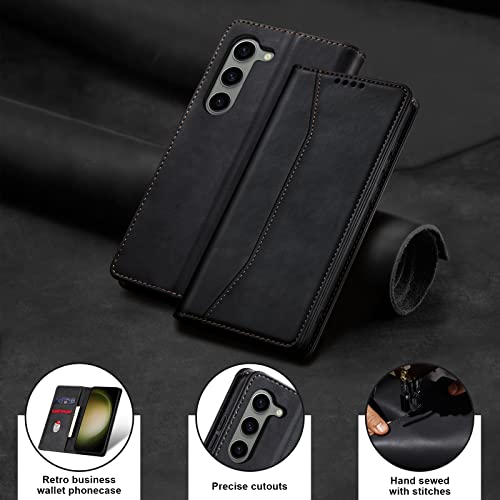 Image of Jasonyu Flip Wallet Case for Samsung Galaxy S23 5G,Black