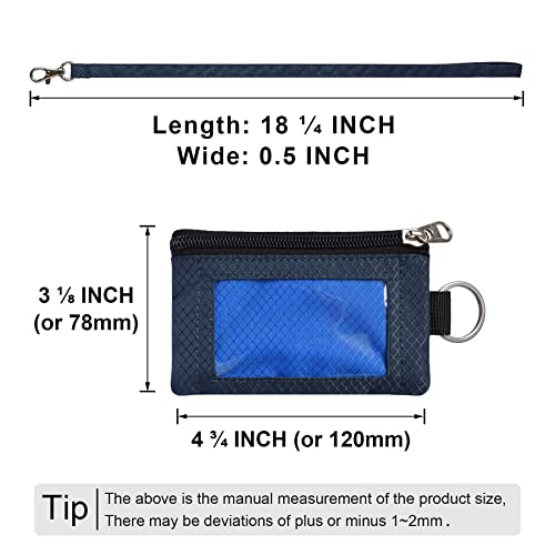 Image of CHENSPRX Minimalist RFID Blocking Small Wallet with ID Window,WaterResistant Zip Id Case Wallet with Lanyard Keychain for Cards,Cash,Travel,Women,Men