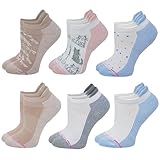 Dr. Motion 6 pares de calcetines de compresión transpirables acolchados al tobillo para mujer, 9-11