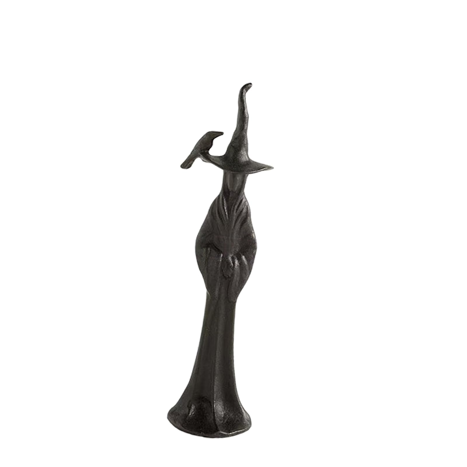 Entryway Halloween Decor Sculpture Matte Black Resin Figurine for Mantel Shelf Tabletop, Gothic Seasonal Home Display Gothic Home Accent Tabletop Display Fall Mantel Decor Shelf Ornament Resin Dark