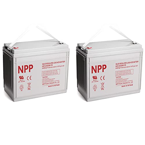 NPP 12V 160Ah High Rate Battery HR12540W FR 12V 3240Watts, 540watts/Cell(15min.Rate) High Rate UPS Battery,12V 160ah AGM Deep Cycle Rechargeable SLA Battery for Pv Solar Panels Smart Chargers/2 Pcs