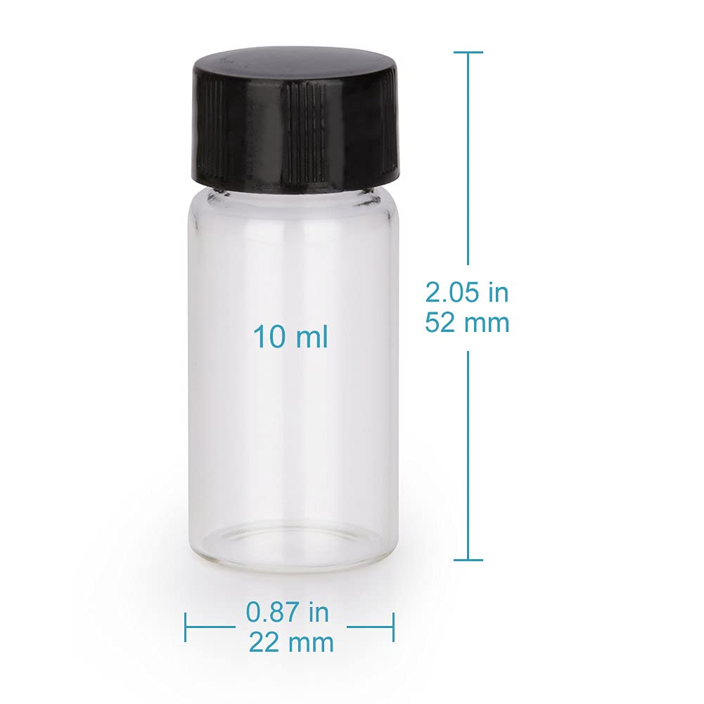 stonylab 42 Confezioni Viali Campione in Vetro con Tappo a Vite, Flacone per Campionamento Liquido da Laboratorio Flacone Reagente con Chiusura a Tappo, 10 ml