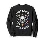 Photo Gallery i beat people with a stick - divertente gioco di parole con teschio da biliardo felpa Photo Gallery i beat people with a stick - divertente gioco di parole con teschio da biliardo felpa