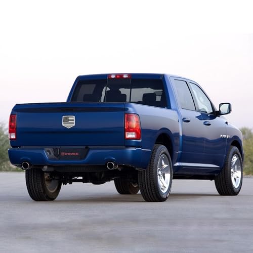 HHLOU for for Ram Tailgate Emblem American Flag Badge Emblem Compatible with 2009-2018 Ram 1500, 2500, 3500 2009-2018 (Silver) by HHLOU - Image 3